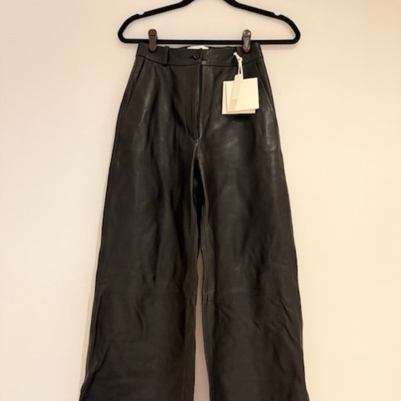 Loulou Studio - Loulou de Saison Cobe Black Leather Pants Size XS NWT - Picture 3 of 13